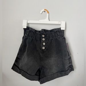 Black jean shorts- high waisted with tags